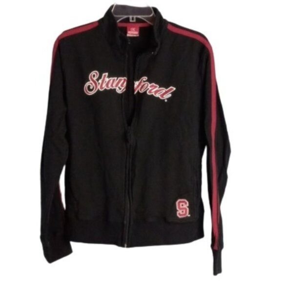 Colosseum Athletics XL Stanford University Boys Black Red Full-Zip Track Jacket - Picture 1 of 6